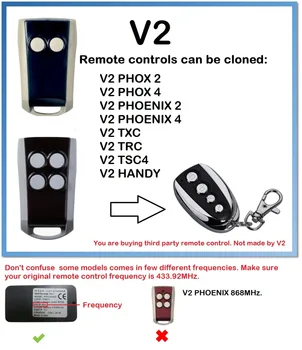 V2 PHOENIX 2, PHOENIX 2 Universal Remote Control Duplicator 433.92MHz rolling code
V2 PHOENIX 2, PHOENIX 2 Universal Remote Control Duplicator 433.92MHz rolling code