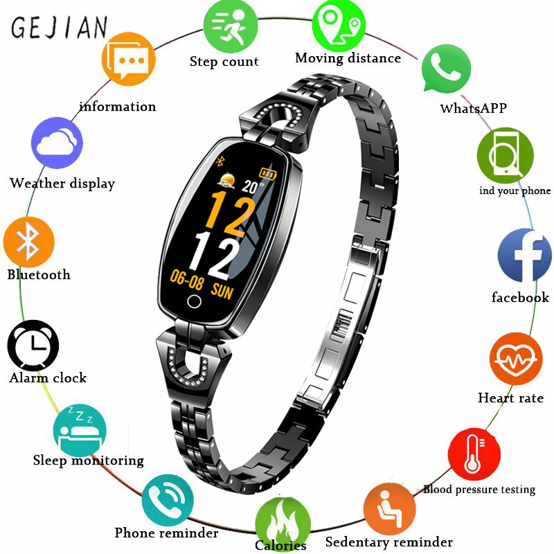 GEJIAN H8 Smart Watch Women 2018 Waterproof Bluetooth Heart Rate Monitoring For Android IOS Fitness Smartwatch Bracelet
GEJIAN H8 Smart Watch Women 2018 Waterproof Bluetooth Heart Rate Monitoring For Android IOS Fitness Smartwatch Bracelet