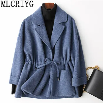 MLCRIYG 2019 Spring Casual Wool Coat Women Short Drawstring Double-sided Cashmere Coats and Jackets Autumn Winter Overcoat YQ278
MLCRIYG 2019 Spring Casual Wool Coat Women Short Drawstring Double-sided Cashmere Coats and Jackets Autumn Winter Overcoat YQ278