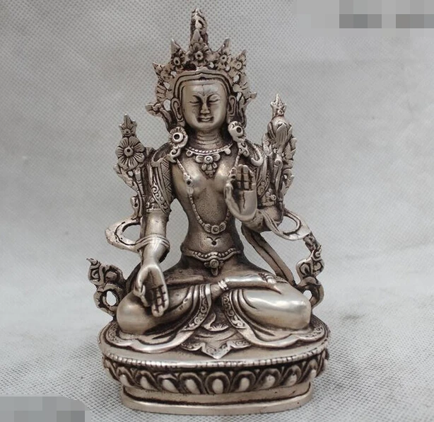 R0722 Details about 5"Tibet Tibetan Buddhism temple Silver Lucky White Tara Kwan-Yin Statue
R0722 Details about 5"Tibet Tibetan Buddhism temple Silver Lucky White Tara Kwan-Yin Statue