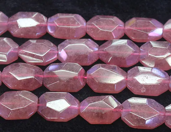 Natural Faceted Geometric Polygon Shaped Red Strawberry Crystal Quartz Nugget Beads,15 inches per strand
Natural Faceted Geometric Polygon Shaped Red Strawberry Crystal Quartz Nugget Beads,15 inches per strand