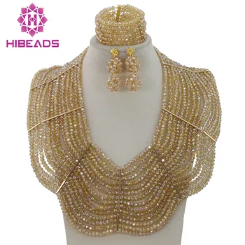 Exclusive Gold Nigerian Wedding African Beads Jewelry Set Crystal Dubai Bridal Jewelry Set Free Shipping GS200
Exclusive Gold Nigerian Wedding African Beads Jewelry Set Crystal Dubai Bridal Jewelry Set Free Shipping GS200