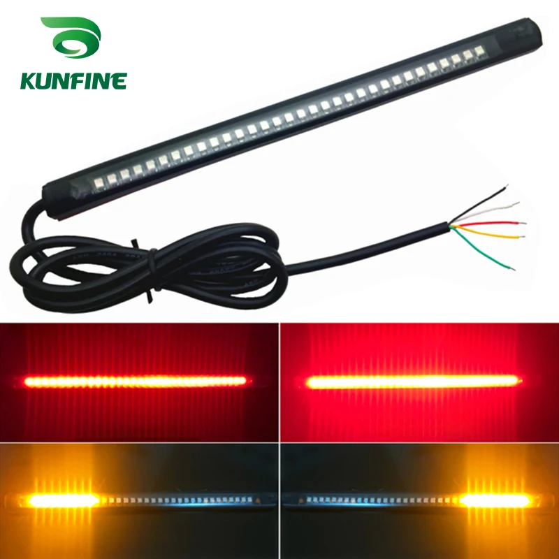 KUNFINE 4PCS Universal Motorcycle LED Turn Signal Indicators light Blinkers Flexible Bendable Amber Light 3 (14) K(1)