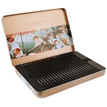 Lápis de cor solúvel em água profissional para material escolar de arte lápis de cor não-tóxico premium de óleo macio colorido 36 48 lapis de cor(China)