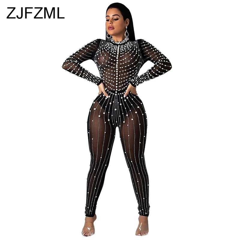 Rhinestones+Beading Sexy Bandage Jumpsuits Women Mesh Patchwork Long Sleeve Club Party Romper Female Perspective Skinny Outfits
Rhinestones+Beading Sexy Bandage Jumpsuits Women Mesh Patchwork Long Sleeve Club Party Romper Female Perspective Skinny Outfits