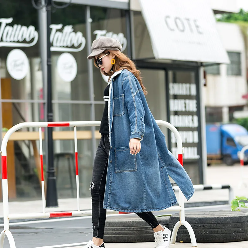 2018 Women Basic Coat Winter Denim Jacket Women Warm Wool lining For Women Jeans Jacket Female Long Denim Coat chaqueta mujer
2018 Women Basic Coat Winter Denim Jacket Women Warm Wool lining For Women Jeans Jacket Female Long Denim Coat chaqueta mujer