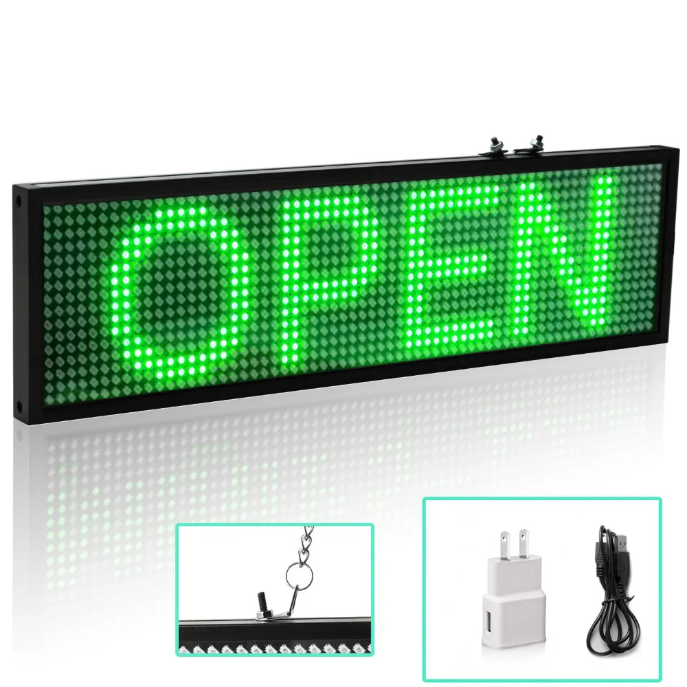 34cm Green SMD P5 Led Sign Android Phone WIFI Remote Control Programmable Scrolling Message LED Display Board for Business
34cm Green SMD P5 Led Sign Android Phone WIFI Remote Control Programmable Scrolling Message LED Display Board for Business