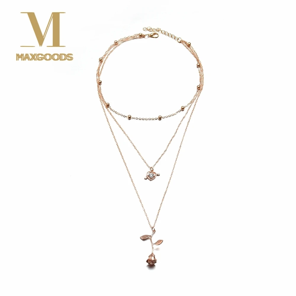 Bohemian Multilayer Rose Heart Pendant Necklace for Women Vintage Gold Color Party Charms Choker Necklace Collar Jewelry Gift
Bohemian Multilayer Rose Heart Pendant Necklace for Women Vintage Gold Color Party Charms Choker Necklace Collar Jewelry Gift