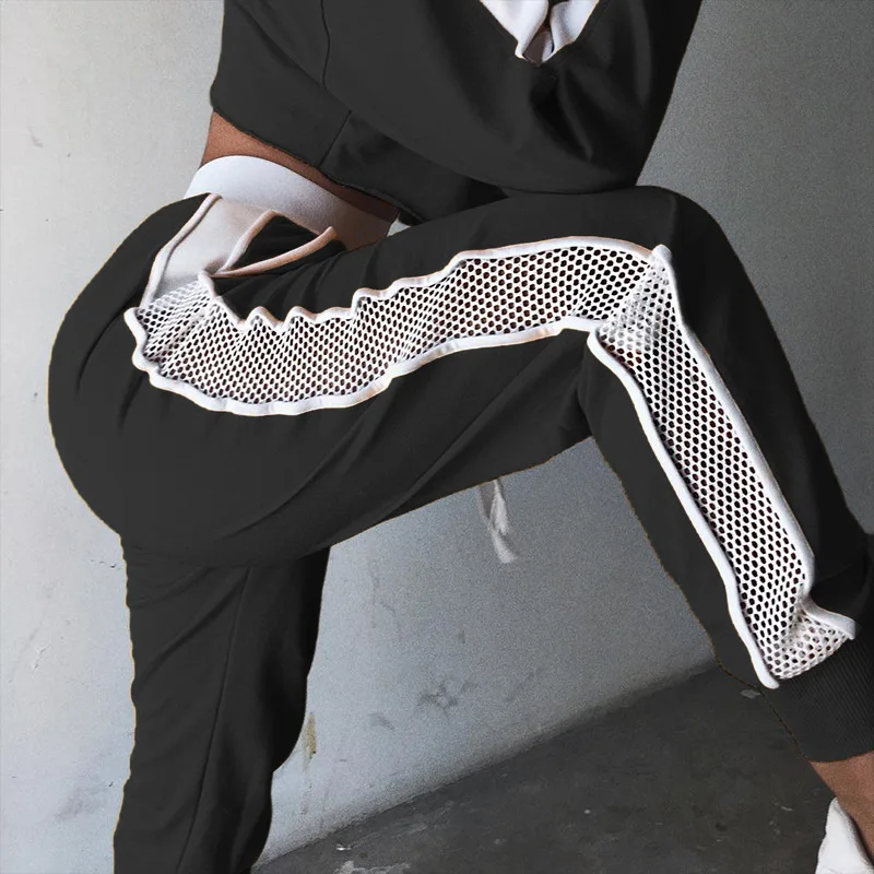 Black Joggers Mesh Spliced Track Pants Femme Patchwork Sweat Pant Women's Sweatpants Streetwear High Waist Harem Pants Pantalon
Black Joggers Mesh Spliced Track Pants Femme Patchwork Sweat Pant Women's Sweatpants Streetwear High Waist Harem Pants Pantalon