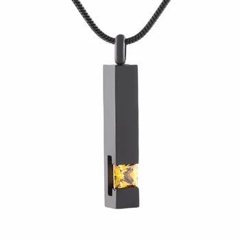 IJD9726 Hold Different Color Birthstone Black Stainless Steel Blank Bar Cremation Urn Jewelry Human Memorial Pendant For Ashes
IJD9726 Hold Different Color Birthstone Black Stainless Steel Blank Bar Cremation Urn Jewelry Human Memorial Pendant For Ashes