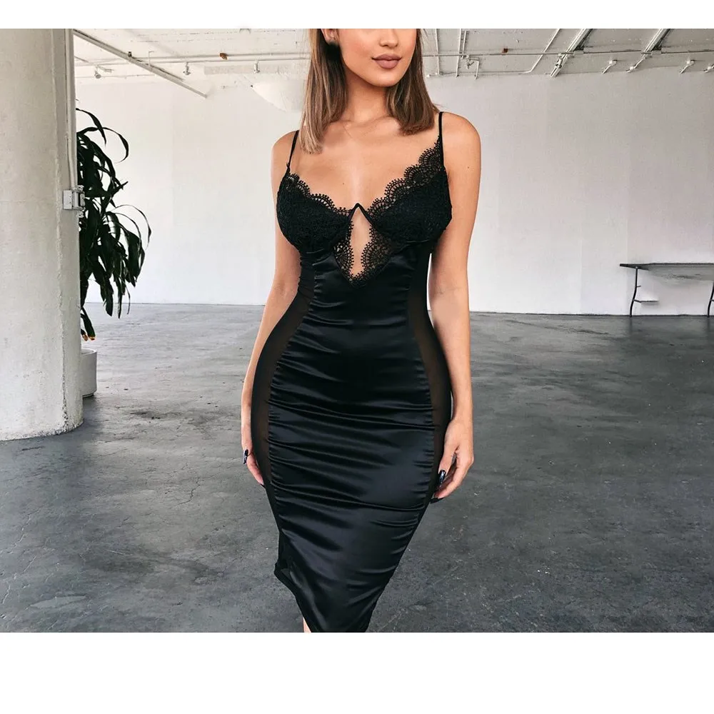 2019 Summer Elegant Women See Through Dress Spaghetti Strap Bodycon Pencil Dress Sexy V Neck Party Club Dress Vestidos
2019 Summer Elegant Women See Through Dress Spaghetti Strap Bodycon Pencil Dress Sexy V Neck Party Club Dress Vestidos
