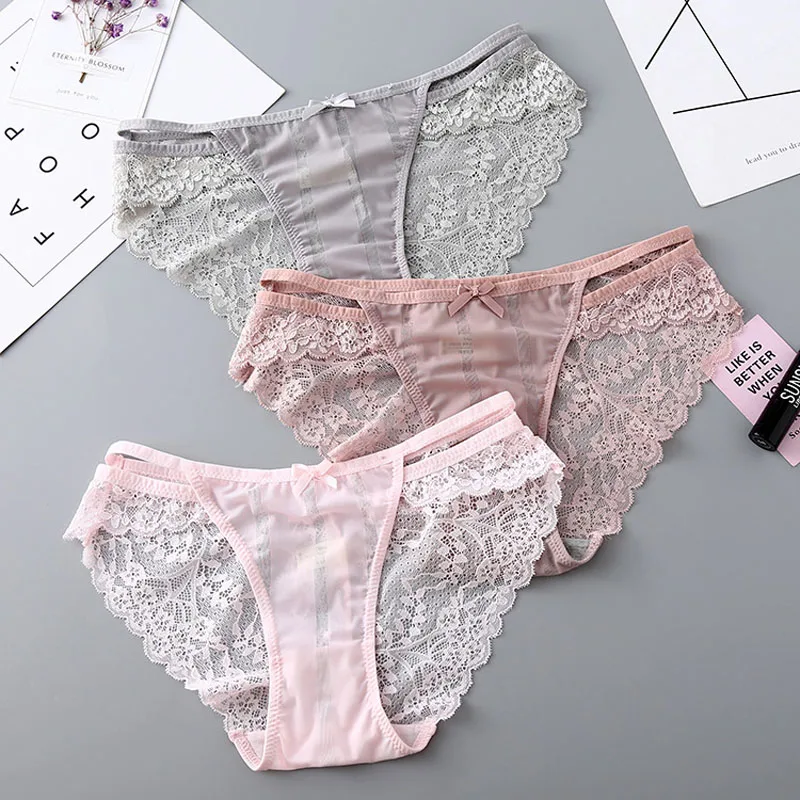 3pcs/Set Sexy Lace Panties Transparent Sexy Bragas Mujer Women's Soft Briefs Bow Panty Underwear Nylon Silk for Ladies
3pcs/Set Sexy Lace Panties Transparent Sexy Bragas Mujer Women's Soft Briefs Bow Panty Underwear Nylon Silk for Ladies