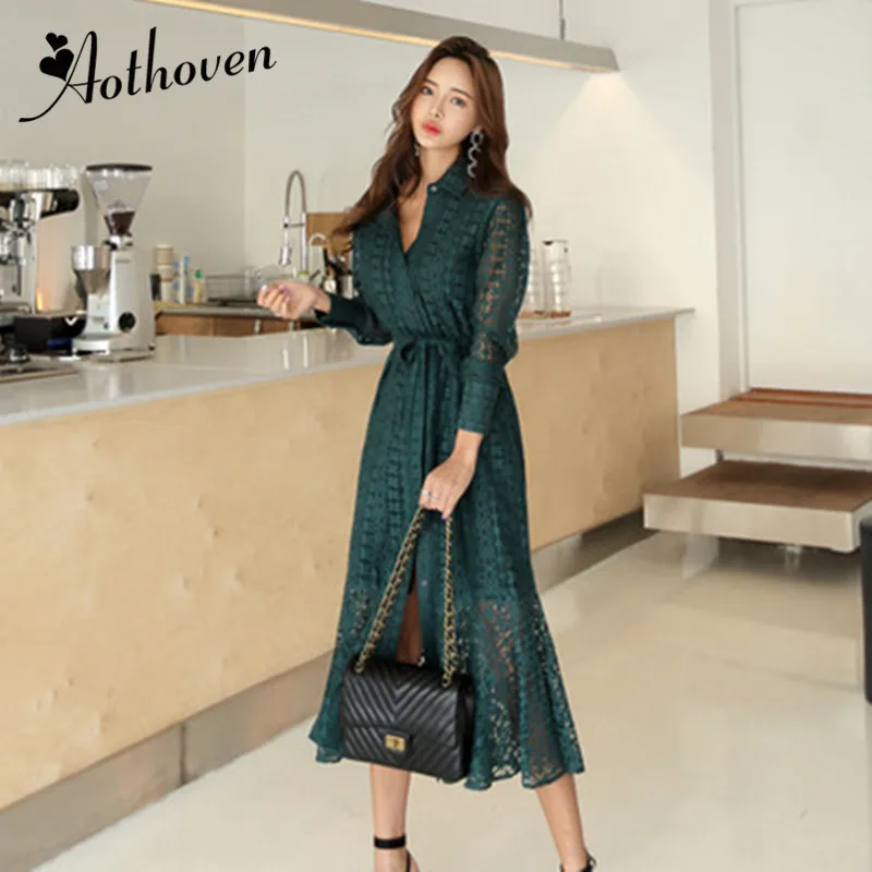 2019 Spring Womens Long Dress Turn-down Collar Full Sleeve Office Bandage Party Dress Vintage Vestidos Ladies Lace Shirt Dresses
2019 Spring Womens Long Dress Turn-down Collar Full Sleeve Office Bandage Party Dress Vintage Vestidos Ladies Lace Shirt Dresses