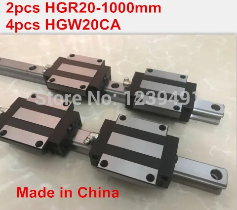 

HG linear guide 2pcs HGR20 - 1000mm + 4pcs HGW20CA linear block carriage CNC parts