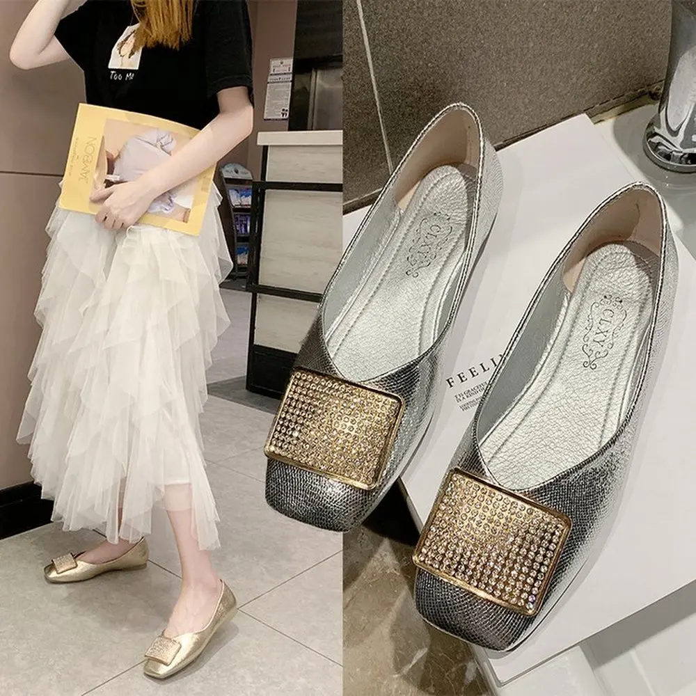 2019 new women's shoes student rhinestones square buckle flat shoes Korean version the net red wild square head peas women shoes
2019 new women's shoes student rhinestones square buckle flat shoes Korean version the net red wild square head peas women shoes