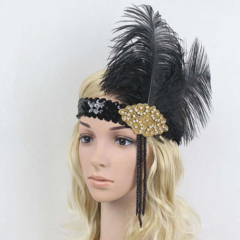 Vintage 2018 Womens Black Feather 1920s Headpiece Flapper Crystal Beads Hairband Great Gatsby Headband Wedding Hair Accessories
Vintage 2018 Womens Black Feather 1920s Headpiece Flapper Crystal Beads Hairband Great Gatsby Headband Wedding Hair Accessories