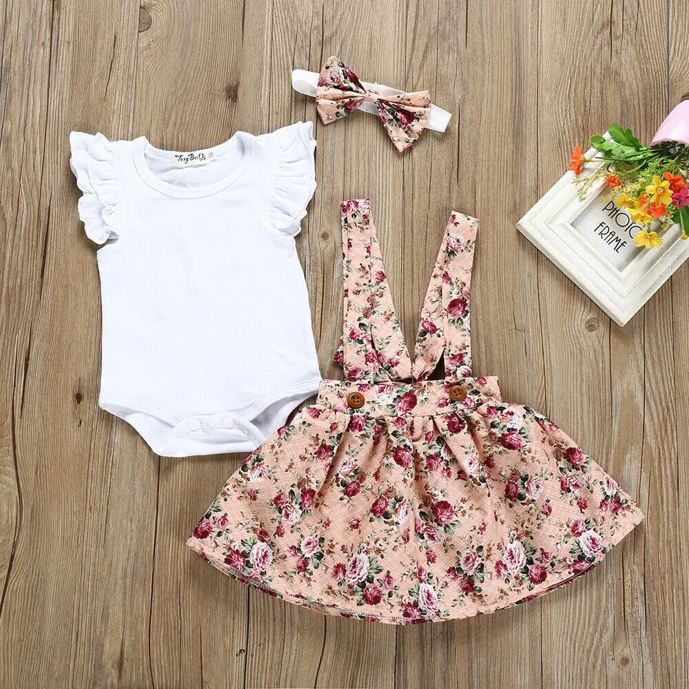 2019 Cute Floral Newborn Infant Baby Girl Romper+Strap Dress +Bow Headband Ruflle Outfit Overall Clothes Playsuit
2019 Cute Floral Newborn Infant Baby Girl Romper+Strap Dress +Bow Headband Ruflle Outfit Overall Clothes Playsuit