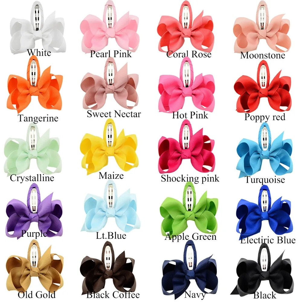20pcs-Snap-Hair-Clips-with-Bows-Boutique-Grosgrain-Ribbon-3-Inch-Hair-Bows-No-Slip-Hair