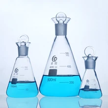 Iodine flask with Cap High Borosilicate glass Triangle flask with iodine plug value Laboratory Equipment
Iodine flask with Cap High Borosilicate glass Triangle flask with iodine plug value Laboratory Equipment