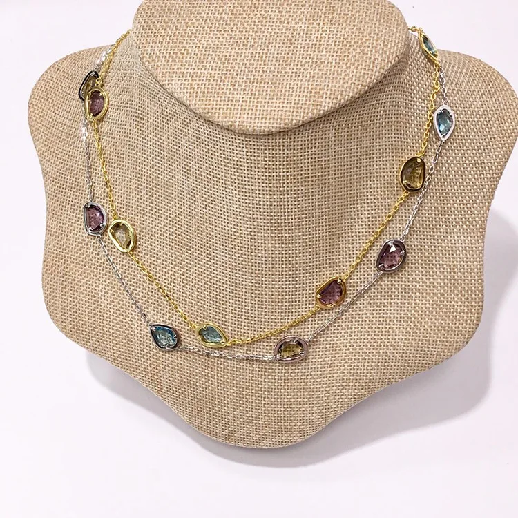 Summery amorous feelings copper is set irregular droplet form chromatic man-made crystal short necklace
Summery amorous feelings copper is set irregular droplet form chromatic man-made crystal short necklace