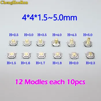 ChengHaoRan PCB Tactile Push Button Switch 4x4 Micro Switch 4*4*1.5/1.6/1.7/1.8/2/2.3/2.5/3/3.5/4/4.3/5mm mini Tact switch
ChengHaoRan PCB Tactile Push Button Switch 4x4 Micro Switch 4*4*1.5/1.6/1.7/1.8/2/2.3/2.5/3/3.5/4/4.3/5mm mini Tact switch