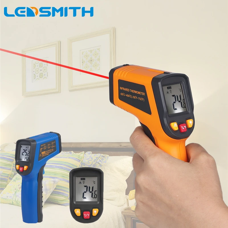 LEDSMITH Non-Contact Digital LCD Infrared Thermometer Laser IR C/F Selection Surface Temperature Handheld Meter
LEDSMITH Non-Contact Digital LCD Infrared Thermometer Laser IR C/F Selection Surface Temperature Handheld Meter