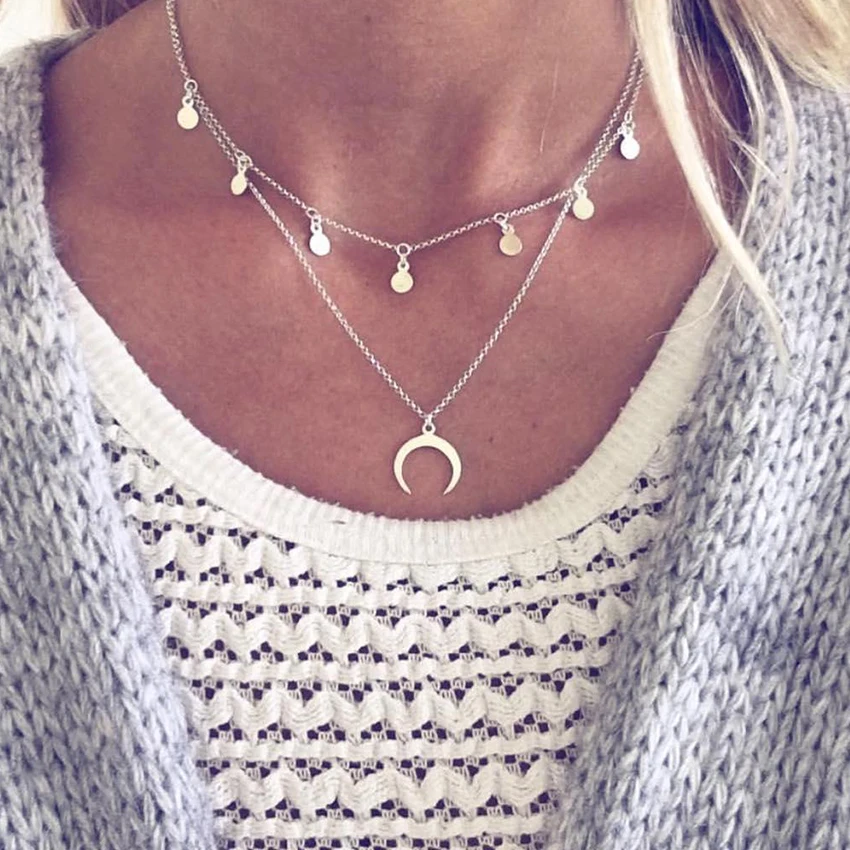 2017 New Fashion Double Horn Necklace Crescent Moon Necklace Boho Jewelry Minimal Girlfriend Gift lady choker necklace
2017 New Fashion Double Horn Necklace Crescent Moon Necklace Boho Jewelry Minimal Girlfriend Gift lady choker necklace