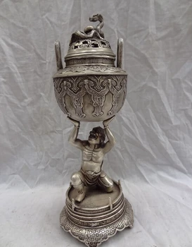 13" Tibet Silver Dragon Japan Vajra Devil Buddha Statue Up Incense Burner Censer
13" Tibet Silver Dragon Japan Vajra Devil Buddha Statue Up Incense Burner Censer