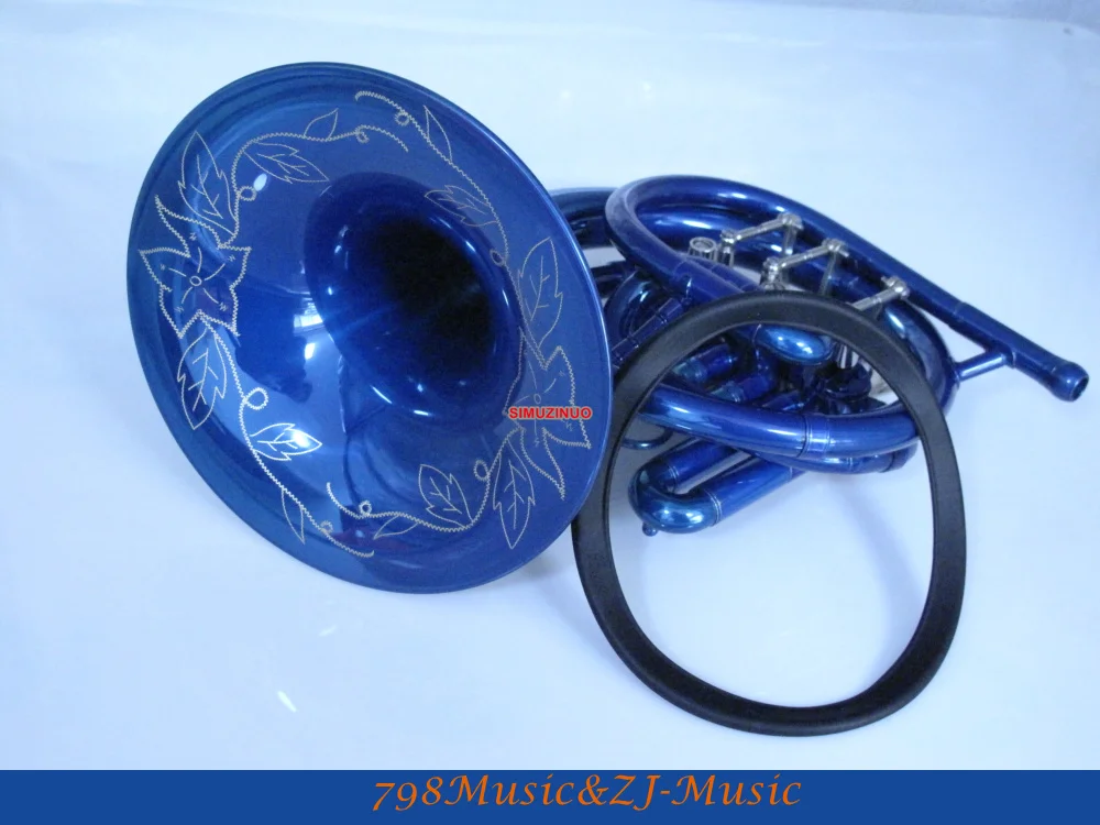 Newest Beautiful Blue Mini French Horn Engraving Bell Bb Pocket horn With Case Free LORICO Ring Mute
Newest Beautiful Blue Mini French Horn Engraving Bell Bb Pocket horn With Case Free LORICO Ring Mute
