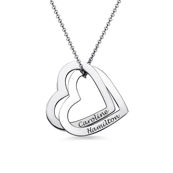 Women's Jewelry Sterling Silver 925 Necklace Custom Necklaces Two Names Double Heart Pendants for couple necklace#3n98-30
Women's Jewelry Sterling Silver 925 Necklace Custom Necklaces Two Names Double Heart Pendants for couple necklace#3n98-30