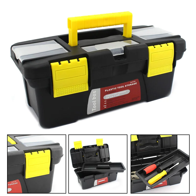 Small Portable Plastic Hardware Tool box with Storage Box and Black for Home or Outdoor Finishing Debris
Small Portable Plastic Hardware Tool box with Storage Box and Black for Home or Outdoor Finishing Debris
