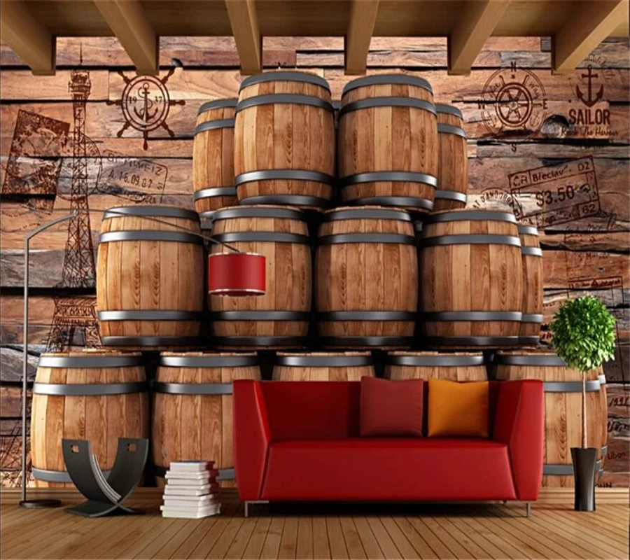 beibehang Custom wallpaper 3d murals Europe and America retro nostalgia wood bar wine barrel winery mural background wall paper
beibehang Custom wallpaper 3d murals Europe and America retro nostalgia wood bar wine barrel winery mural background wall paper