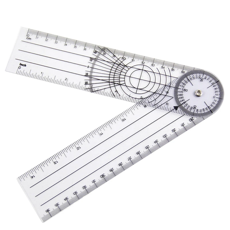 

Userful Multi-Ruler Goniometer Angle Medical Spinal Ruler Professional 360 Degree Measuring Tool Spinals Goniometer Protractors