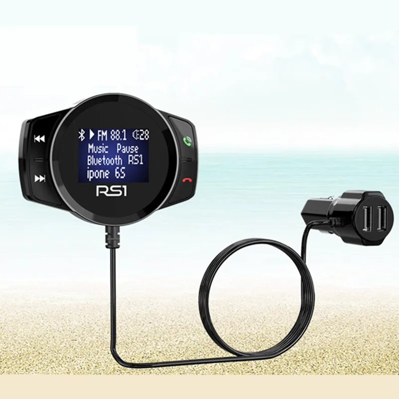 Multifunctional Vehicle Charger RS1 Wireless Bluetooth FM Transmitter Hands Free Car Kit Large Display MP3 Player USB Charger
Multifunctional Vehicle Charger RS1 Wireless Bluetooth FM Transmitter Hands Free Car Kit Large Display MP3 Player USB Charger