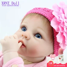 Reborn Doll New Style Real 55cm With Pink Flower Doll Baby Born Lovely Dolls For Girls
