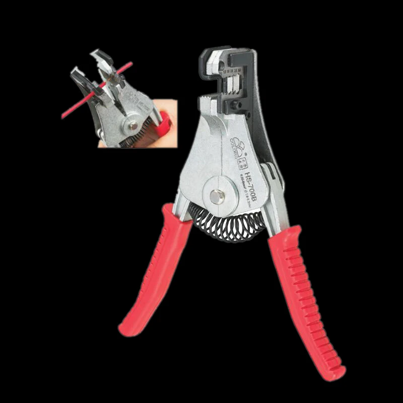 HS-700B Automatic Wire Strippers Multi-function Pliers Cutter Wire Pressure Setting Spring Capacity 0.5-6mm2 Tool 
HS-700B Automatic Wire Strippers Multi-function Pliers Cutter Wire Pressure Setting Spring Capacity 0.5-6mm2 Tool