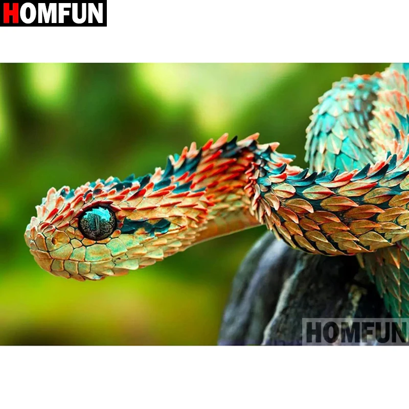 HOMFUN Full Square/Round Drill 5D DIY Diamond Painting "snake"Embroidery Cross Stitch Home Decor A16151 | Дом и сад