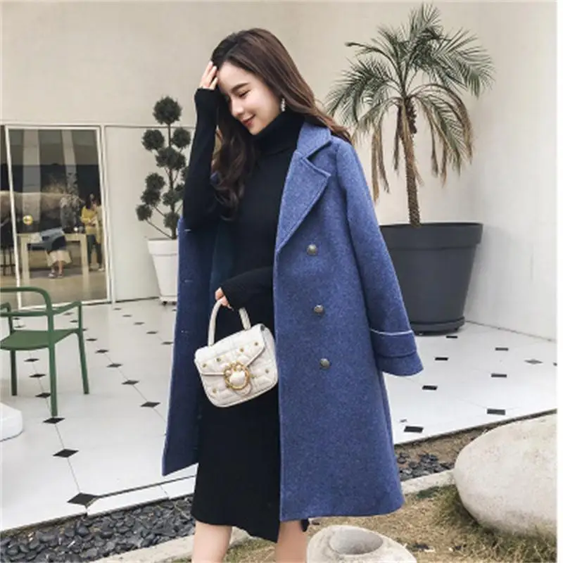 autumn and winter new lapel double-breasted woolen coat female long section Hepburn wind loose woolen large size coat Women
autumn and winter new lapel double-breasted woolen coat female long section Hepburn wind loose woolen large size coat Women
