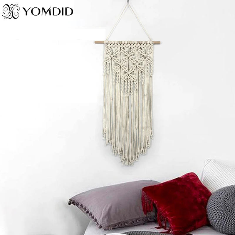 Macrame tapestry wall hanging tapestries woven wall art boho home decorations cotton thread with wooden stick tapiz pared tela
Macrame tapestry wall hanging tapestries woven wall art boho home decorations cotton thread with wooden stick tapiz pared tela