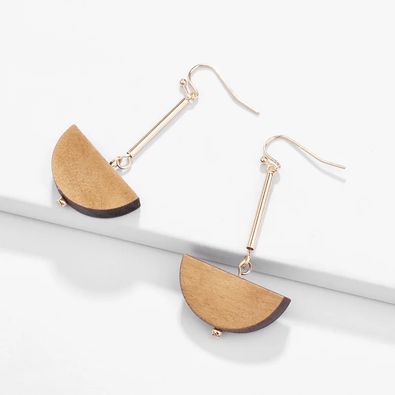 ZWPON Semicircle Natural Wood Drop Earrings for Women Fashion Wooden Jewelry Wholesale
ZWPON Semicircle Natural Wood Drop Earrings for Women Fashion Wooden Jewelry Wholesale