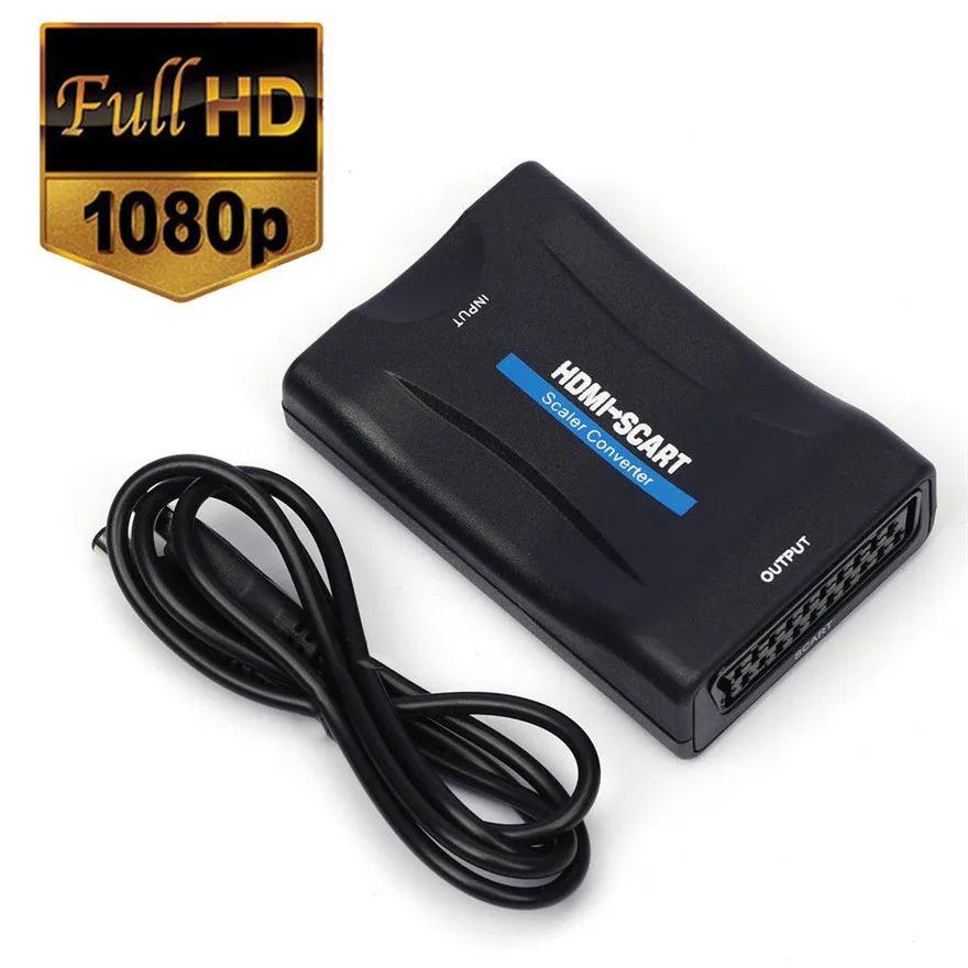 1080P HDMI to SCART to HDMI Composite Video Stereo Converter Audio Adapter with USB Cable For Sky Box HD TV DVD STB
1080P HDMI to SCART to HDMI Composite Video Stereo Converter Audio Adapter with USB Cable For Sky Box HD TV DVD STB