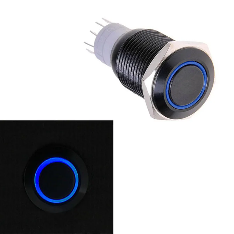1PC 12V 16mm Blue LED Power Push Button Switch Black Aluminum Metal Latching Type
1PC 12V 16mm Blue LED Power Push Button Switch Black Aluminum Metal Latching Type