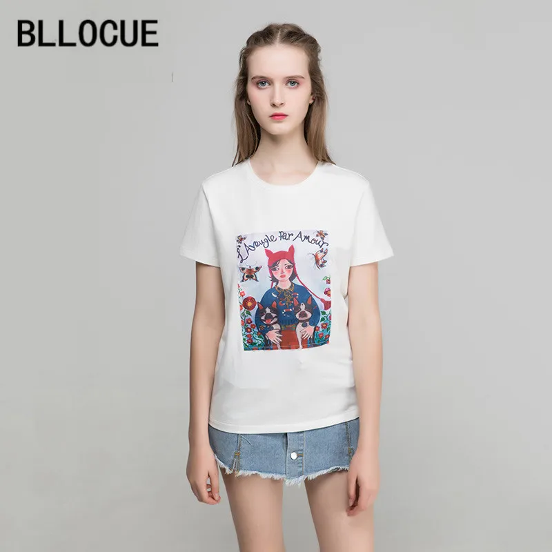 BLLOCUE Luxury Runway Designer 2018 Summer Women's Short Sleeve Lolita Cartoon Character T Shirt Vintage Female T-shirt Tops
BLLOCUE Luxury Runway Designer 2018 Summer Women's Short Sleeve Lolita Cartoon Character T Shirt Vintage Female T-shirt Tops