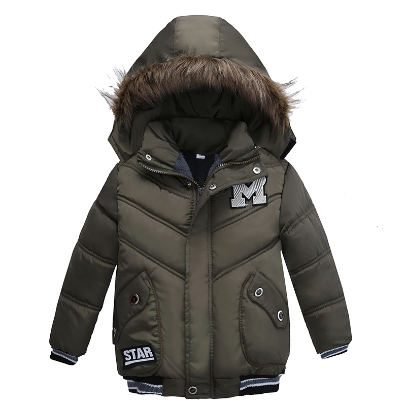 3 Bibihou Winter Baby Warm Down Coat Baby Boys Girls Coat Jacket Hooded Long Sleeve Children Solid Kids Outerwear Fashion Snowsuit