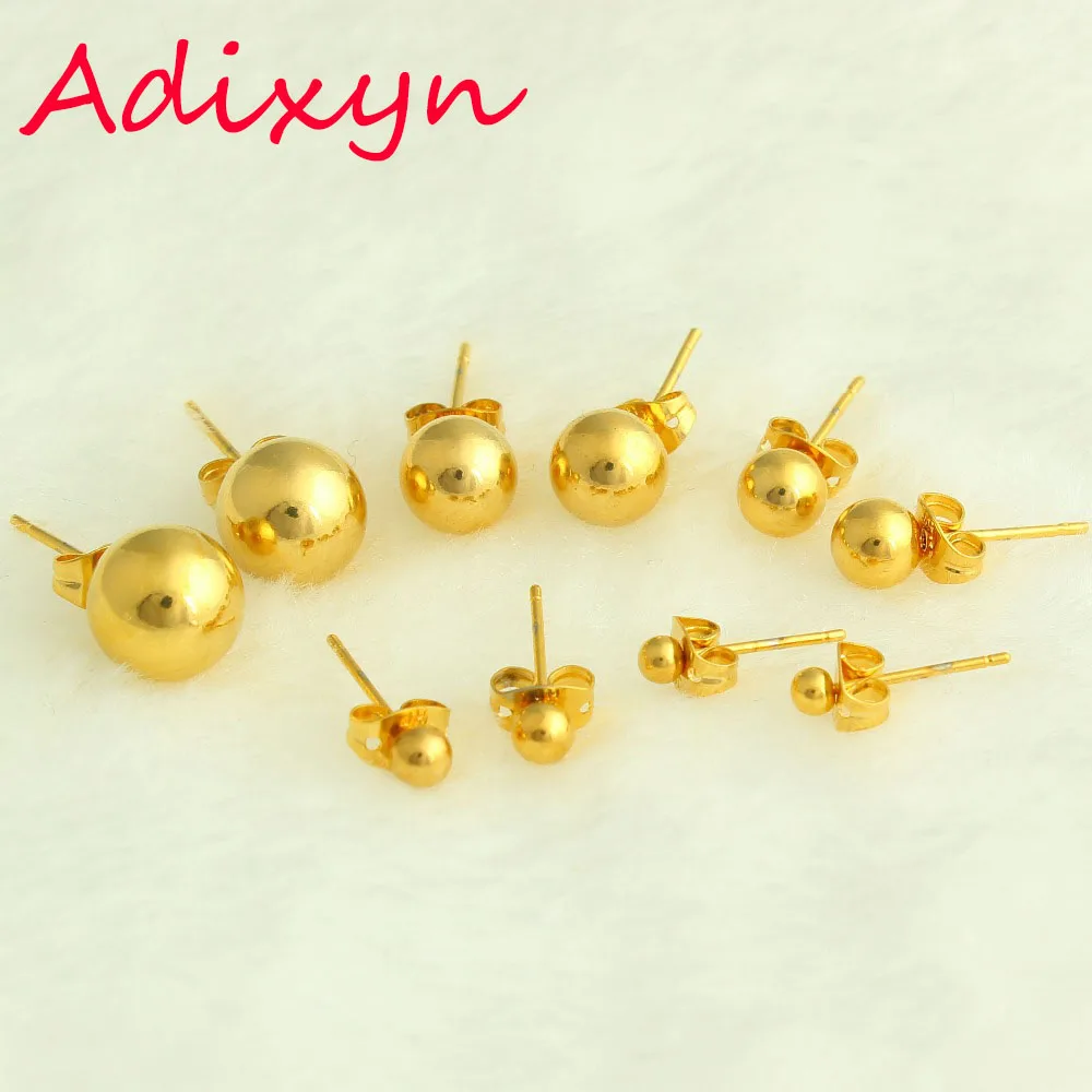 New Ethiopian Gold Ball Earrings18K Gold Filled Plated Stud Earring Trendy Smooth Round Earrings Jewelry for Women
New Ethiopian Gold Ball Earrings18K Gold Filled Plated Stud Earring Trendy Smooth Round Earrings Jewelry for Women