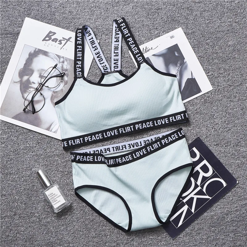 Women Lingerie Set Cotton Screw Thread Push Up Bra Set Letter Print Women Bra Panties Set Comfort Underwear
Women Lingerie Set Cotton Screw Thread Push Up Bra Set Letter Print Women Bra Panties Set Comfort Underwear