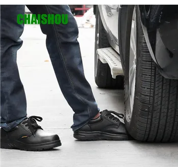CHAISHOU shoes men Work shoes Genuine Leather Outdoor lace-up Steel Toe Anti-smashing anti-piercing Flats Casual CS-162
CHAISHOU shoes men Work shoes Genuine Leather Outdoor lace-up Steel Toe Anti-smashing anti-piercing Flats Casual CS-162