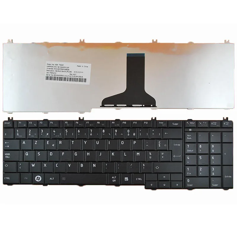 For TOSHIBA Satellite C650 C660 L650 L670 L675 L675D BLACK Original New FR French Laptop Keyboard
For TOSHIBA Satellite C650 C660 L650 L670 L675 L675D BLACK Original New FR French Laptop Keyboard