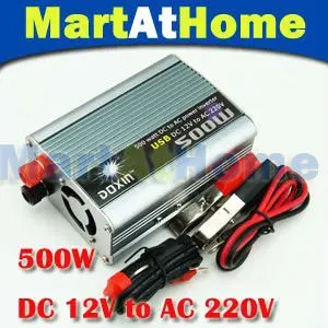 20pcs New 500 Watts 12V DC to 220V AC Car Power Inverter Modified-sine Wave with 5V USB Charger adapter #10184 @SD
20pcs New 500 Watts 12V DC to 220V AC Car Power Inverter Modified-sine Wave with 5V USB Charger adapter #10184 @SD