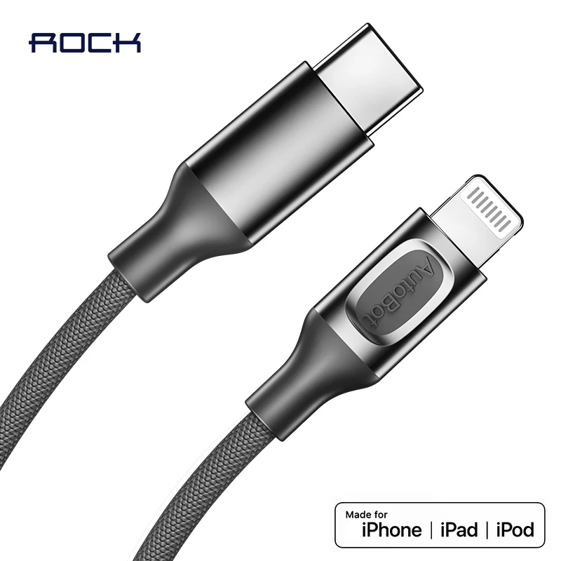 Rock Original MFi Certified for usb c to lightning Charging cable for iPhone xs max xr x 8 7 6s plus 5 ipad pro USB PD cable 1m
Rock Original MFi Certified for usb c to lightning Charging cable for iPhone xs max xr x 8 7 6s plus 5 ipad pro USB PD cable 1m